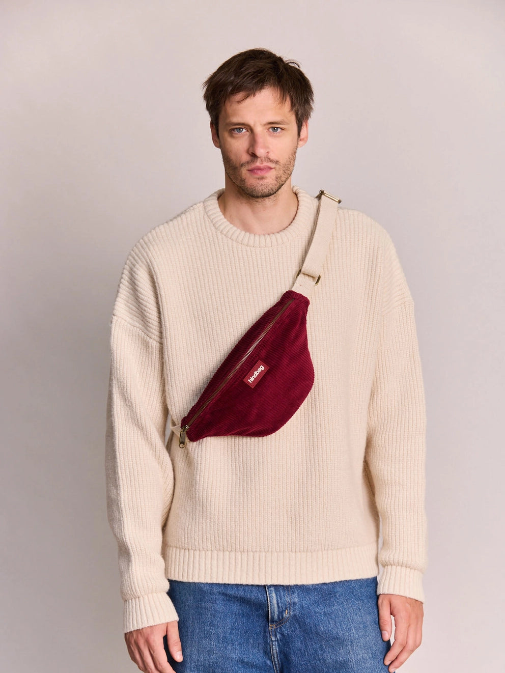 Olivia Burgundy Velvet Waist Bag