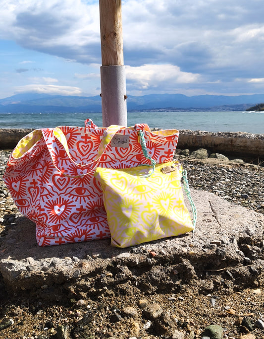 EYES DOUBLE FACE BEACH BAG