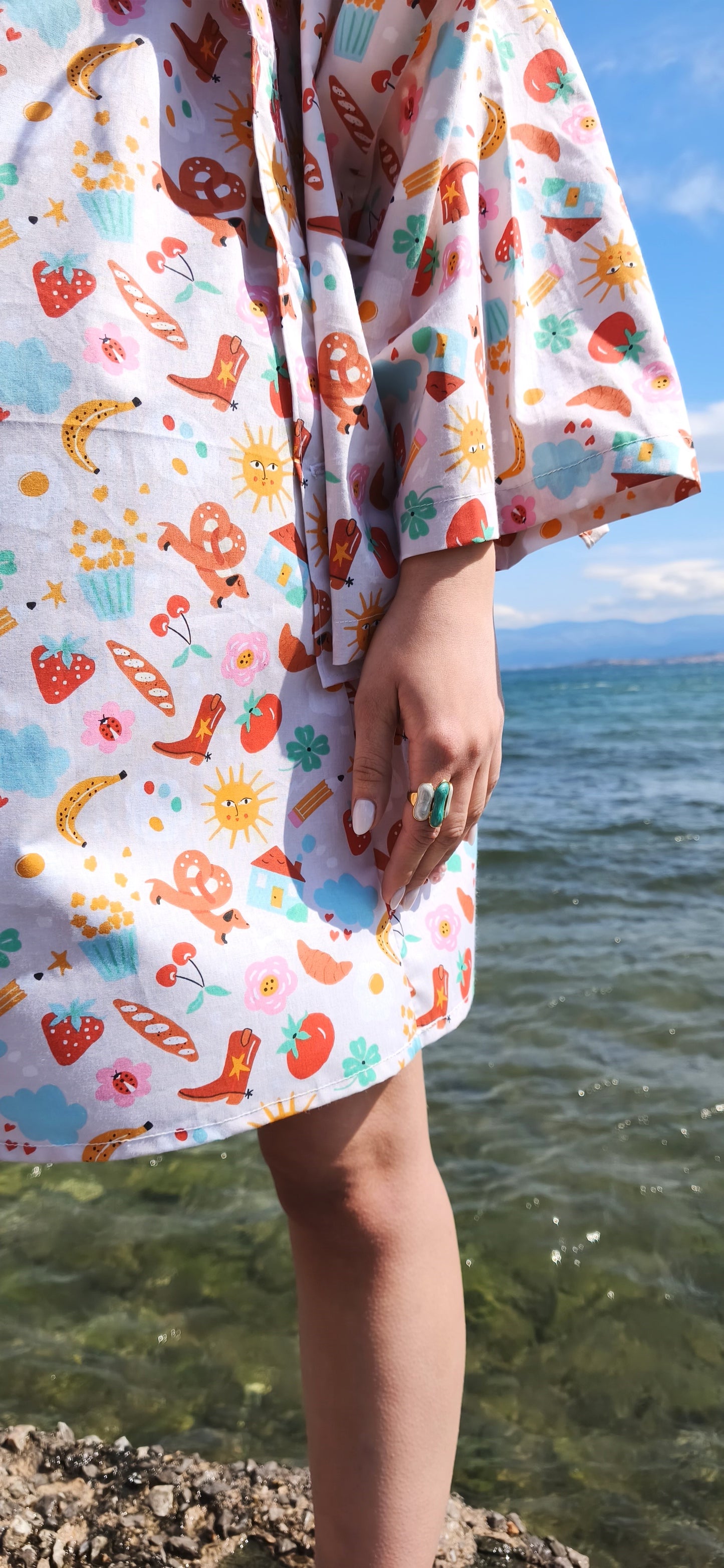 CHERRY COW SKATER DRESS
