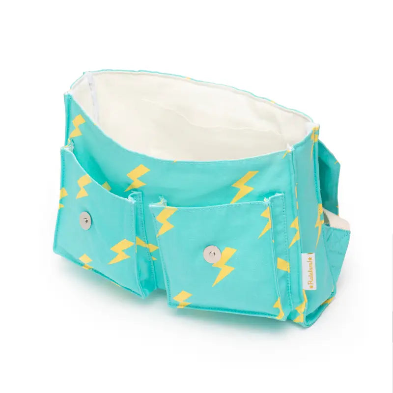 Patterned Cotton Backpack - blue lightning