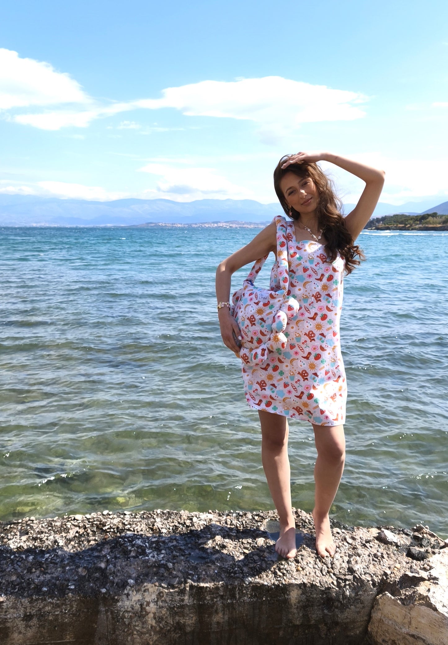 CHERRY COW SKATER DRESS
