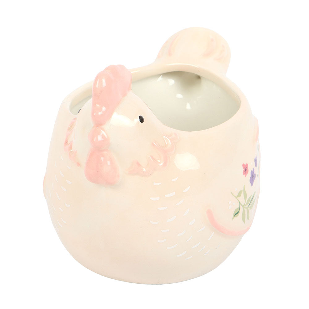 Floral Hen Chicken Shaped Mug