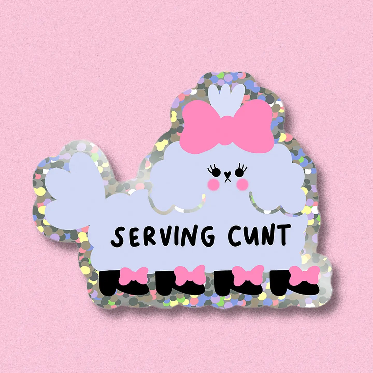 Glitter Sticker 'Serving'