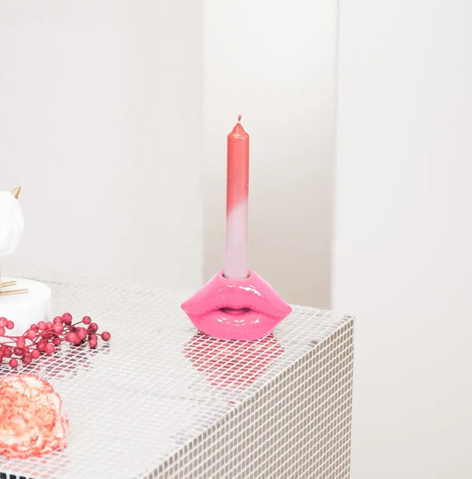 Pink Lip Candle Holder  10,5x6,5x5,5cm