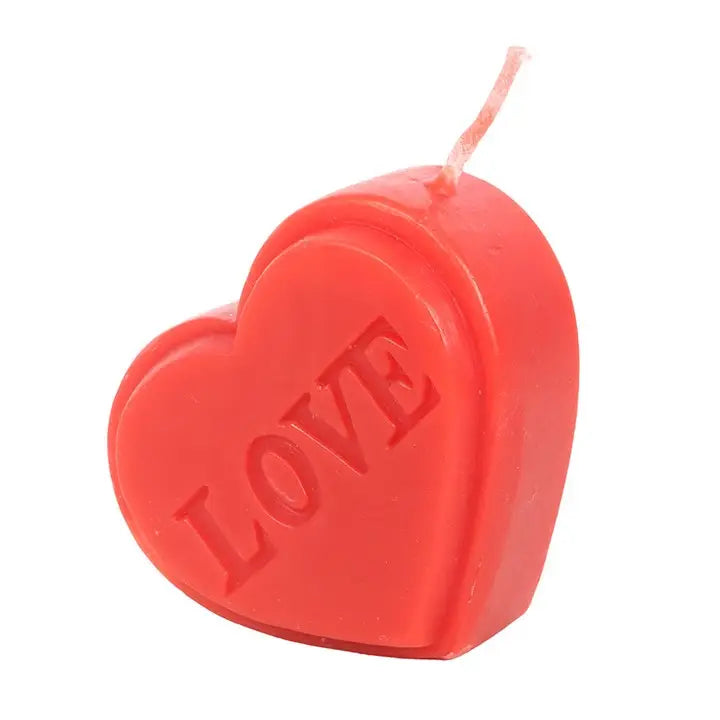 Red Love Heart Shaped Candle