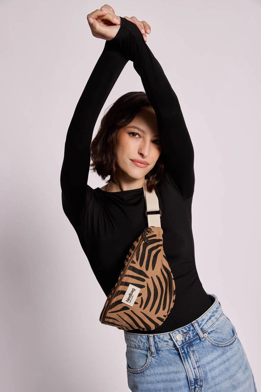 Olivia Cinnamon Zebra Belt Bag