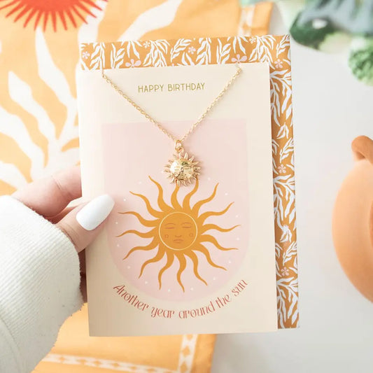 Sun Necklace On Birthday Card