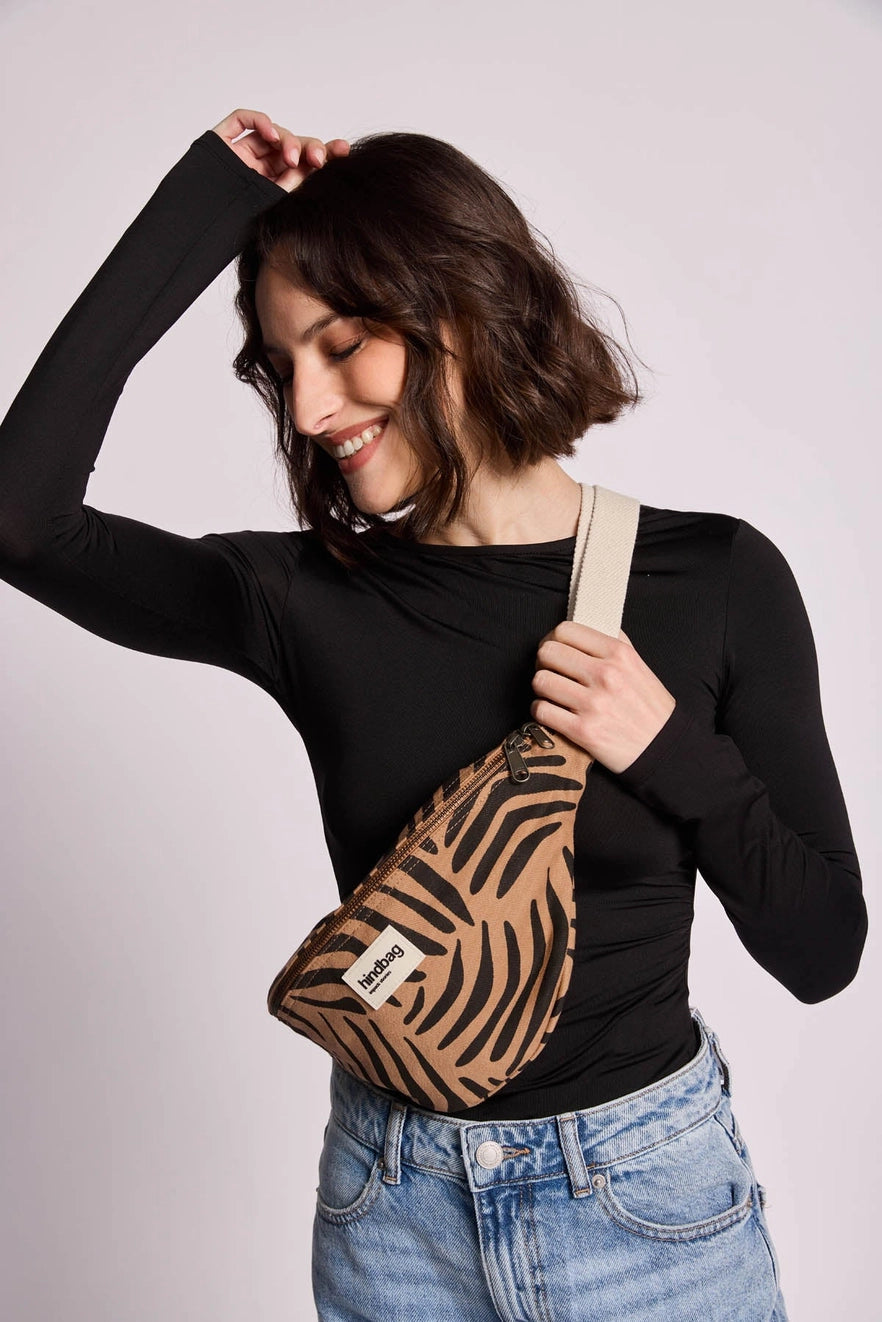 Olivia Cinnamon Zebra Belt Bag