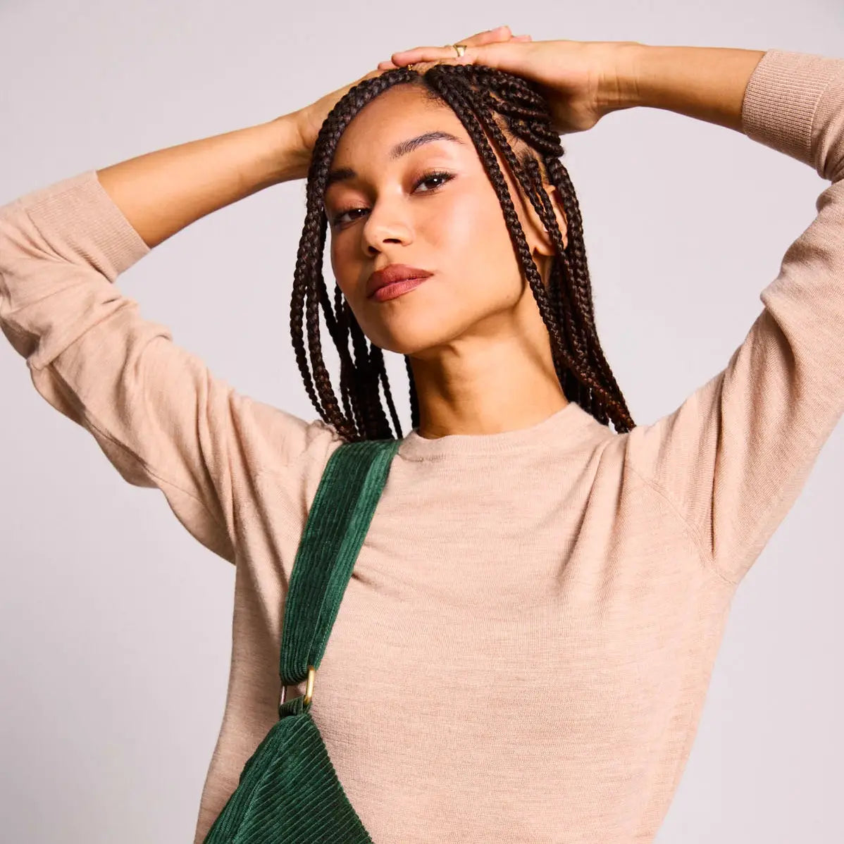 Andrea Velvet Pine Half-Moon Bag