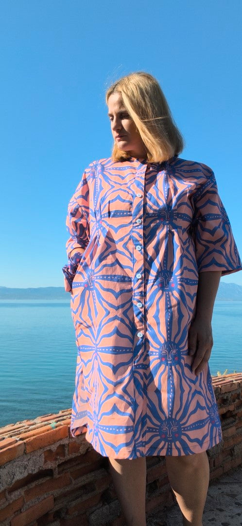 BLUE SUN SHIRT DRESS CHEMISE