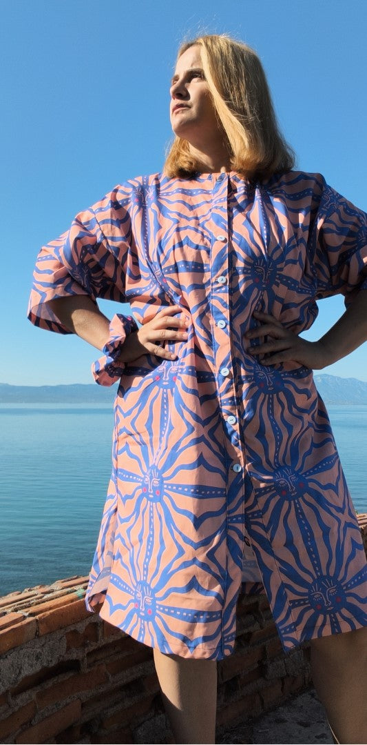 BLUE SUN SHIRT DRESS CHEMISE