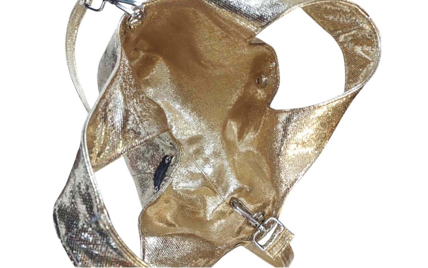 DISCO GOLD  HANDBAG WITH STRAP