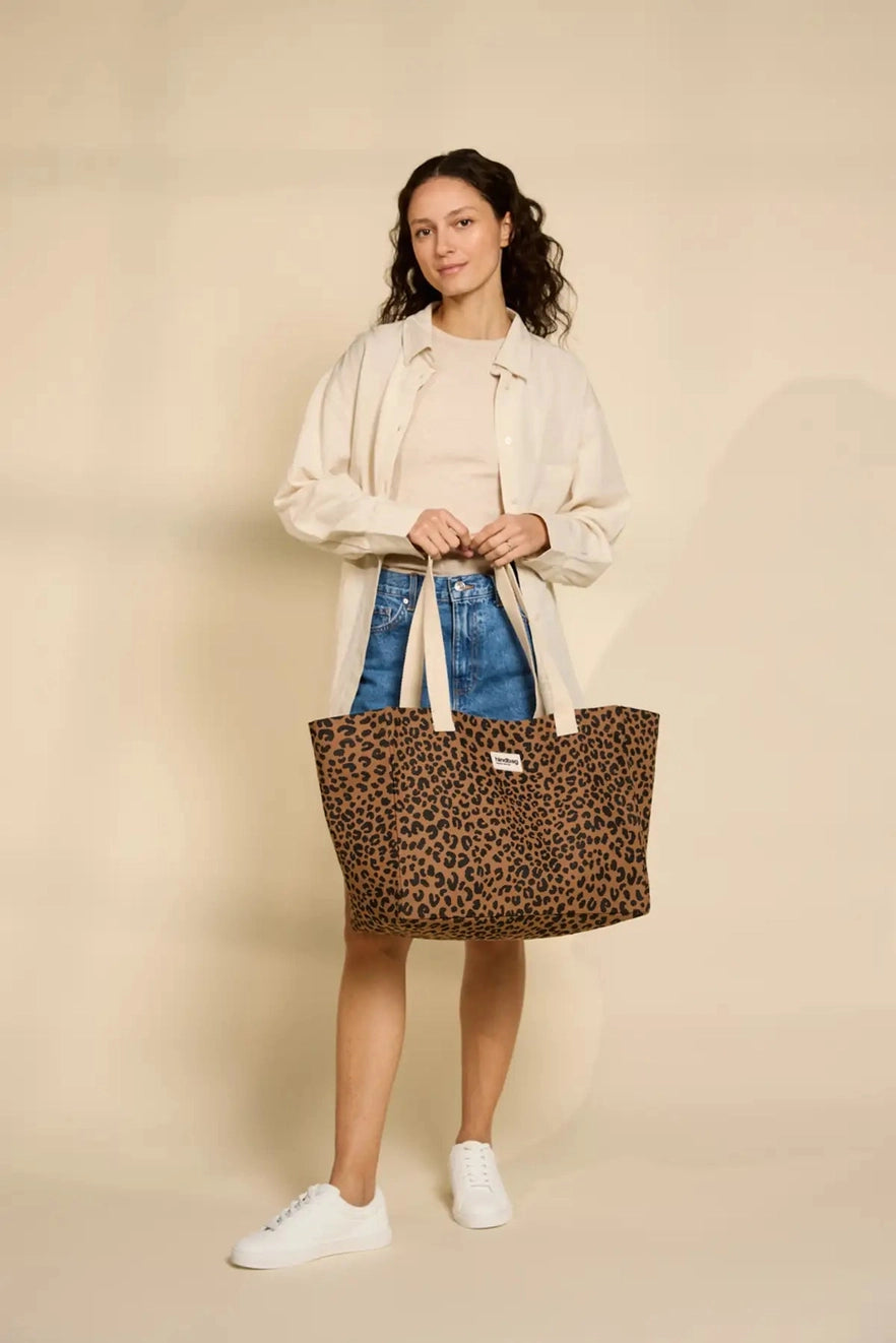 Claude Leopard Cinnamon Tote Bag