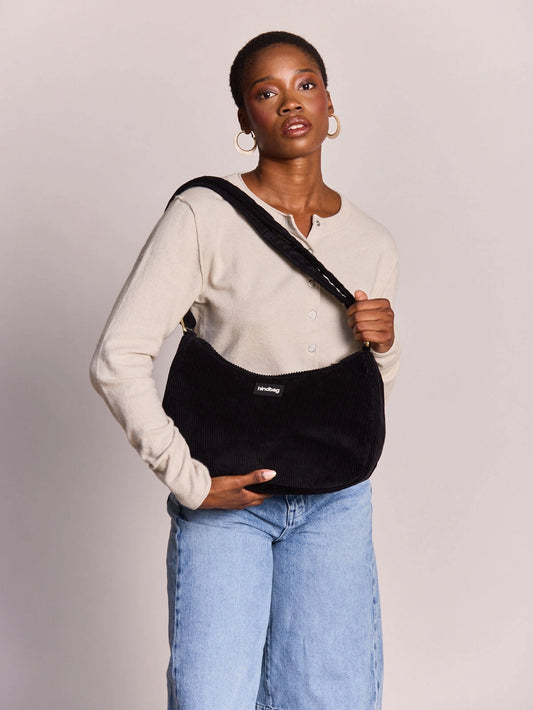 Rosa Black Velvet Crossbody Bag
