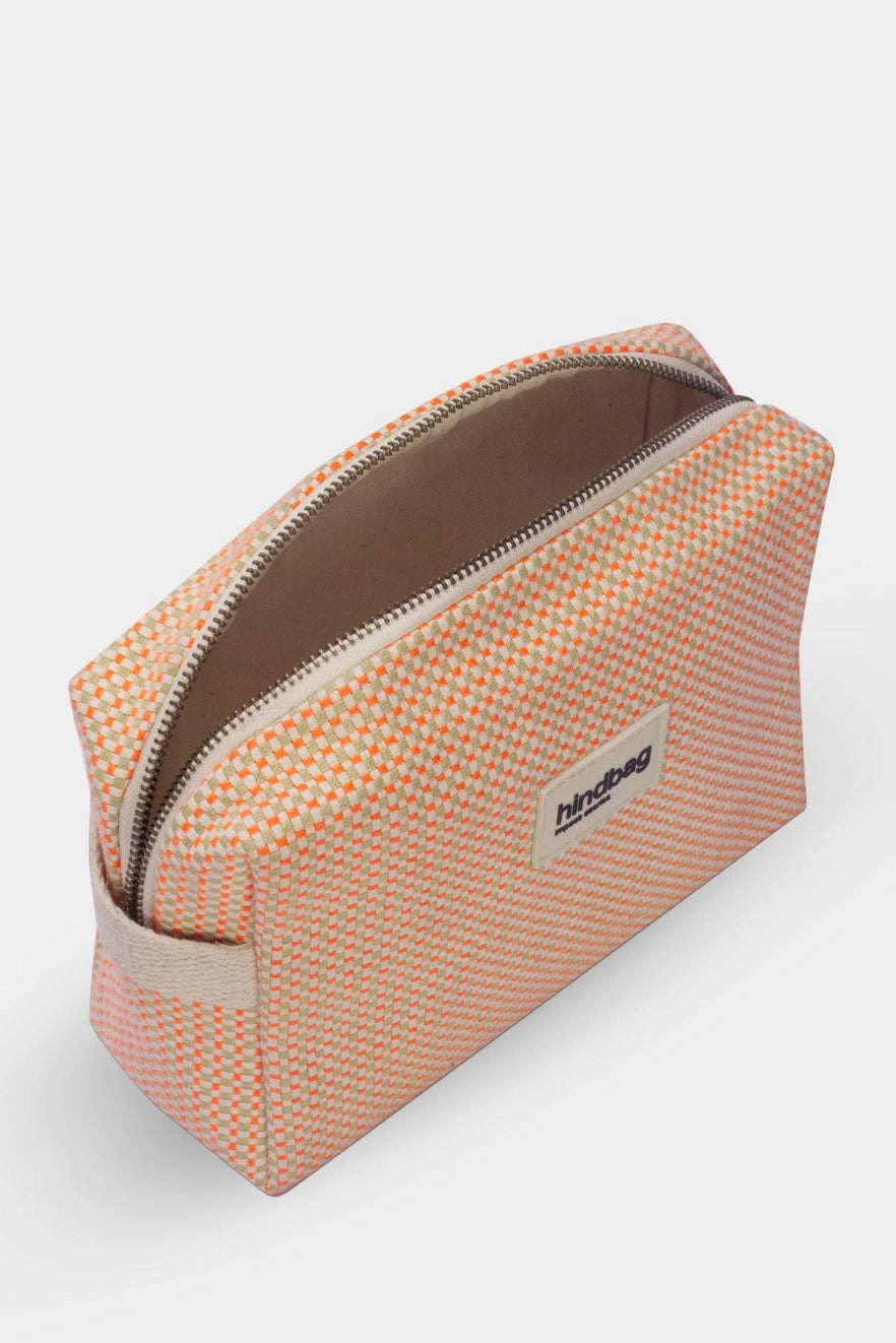 Leon Coral Woven Toiletry Bag