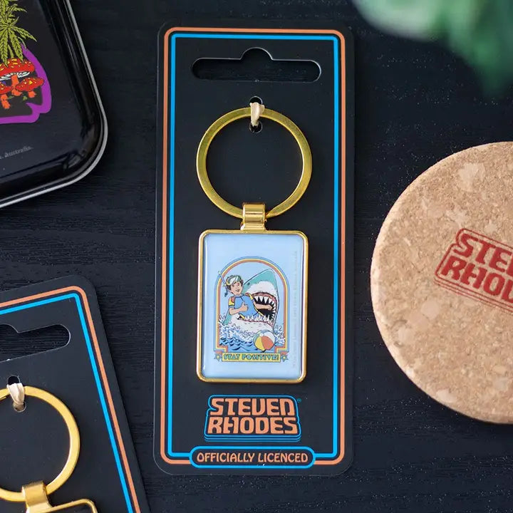 Stay Positive Keyring By Steven Rhodes