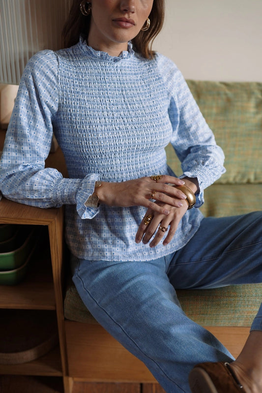 Baby Blue Striped Blouse