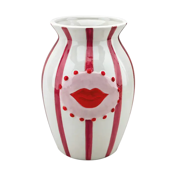 Vase with Red Stripe 22.5 cm