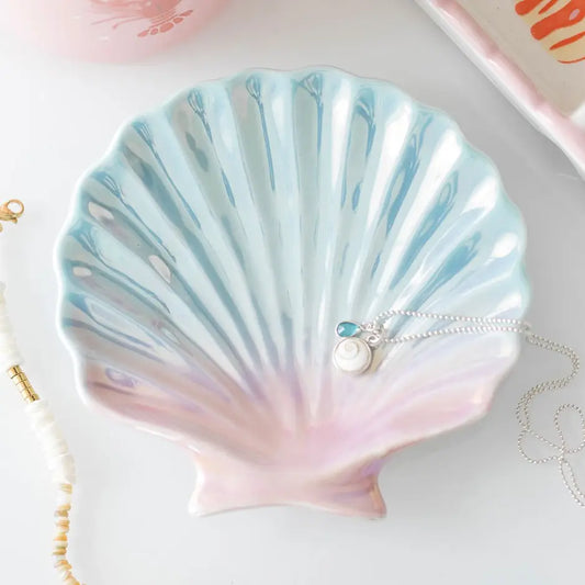 Iridescent Shell Coastal Mini Trinket Dish