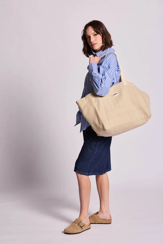 Claude Nude Woven Tote Bag