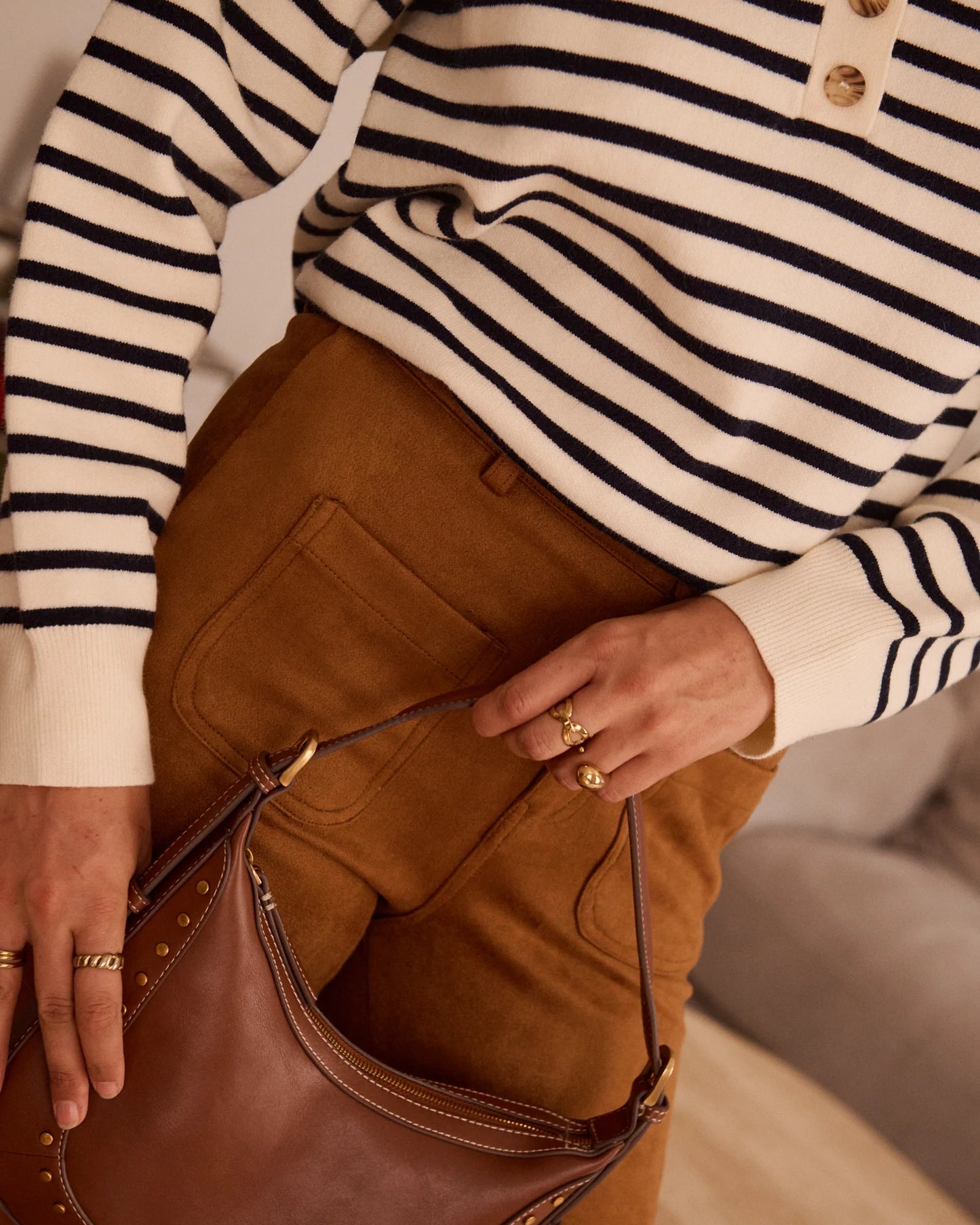 Camel Suede Trousers