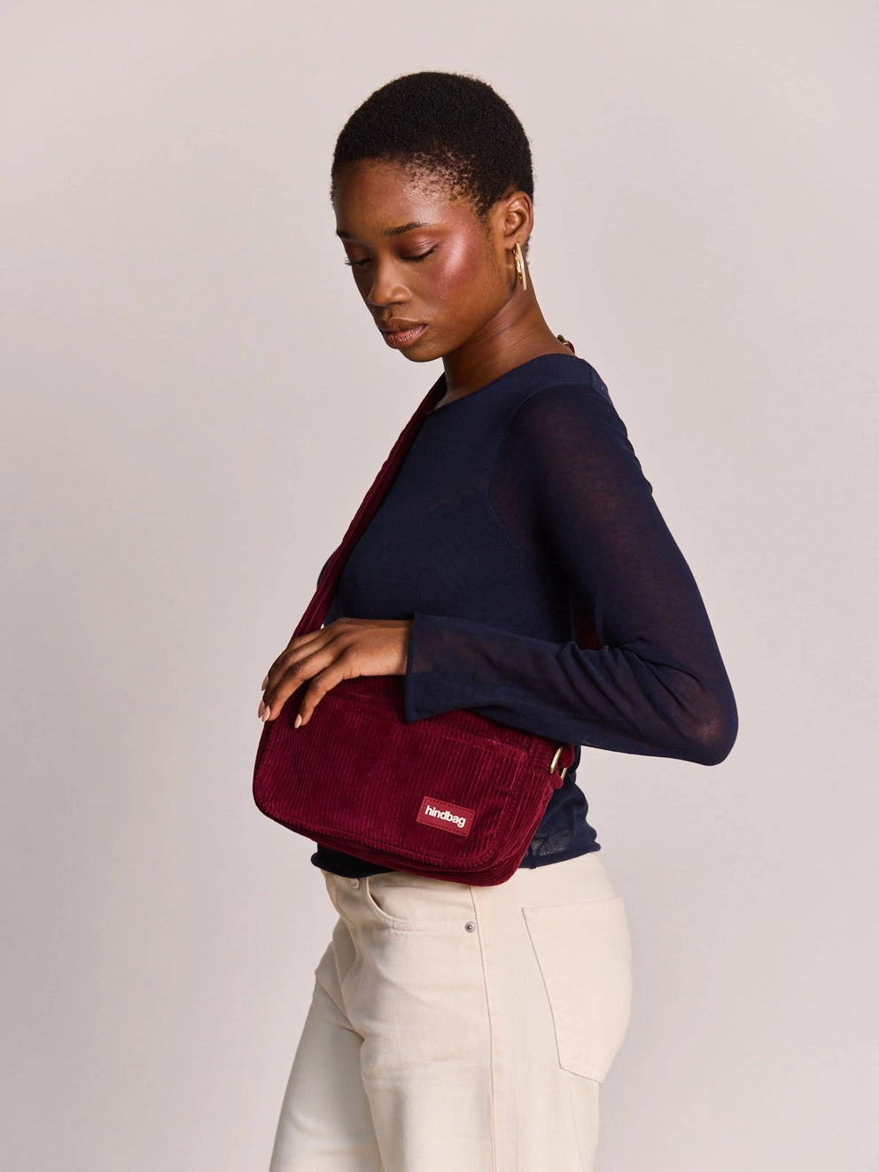 Nino Burgundy Velvet Shoulder Bag