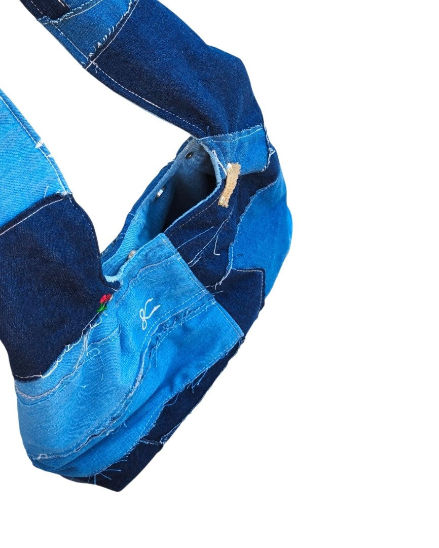 UPCYCLED JEAN HOBO SHOULDER BAG