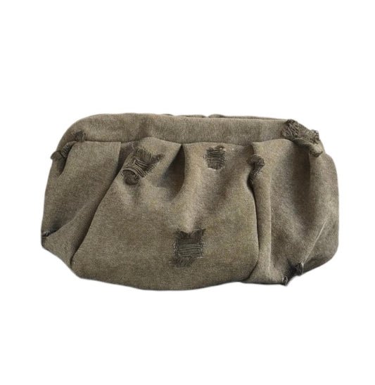 GREEN RIPPED JEAN DUMPLING BAG