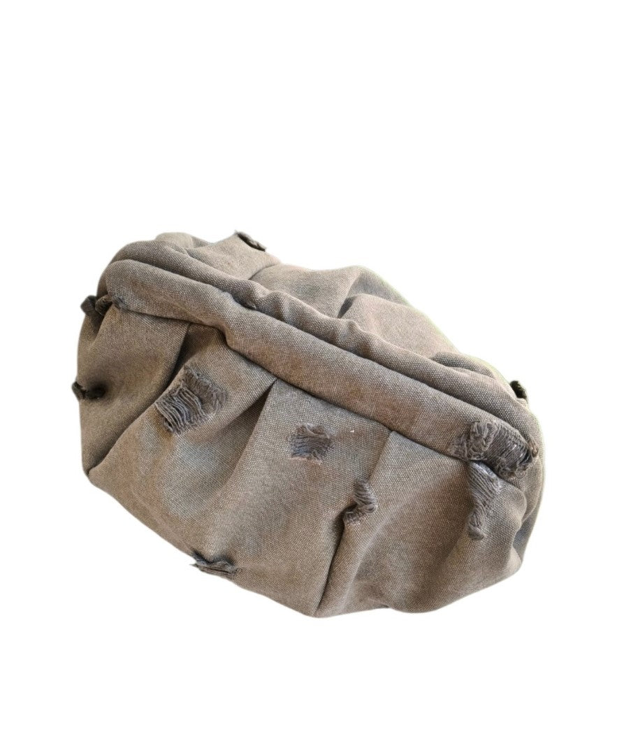 GREEN RIPPED JEAN DUMPLING BAG