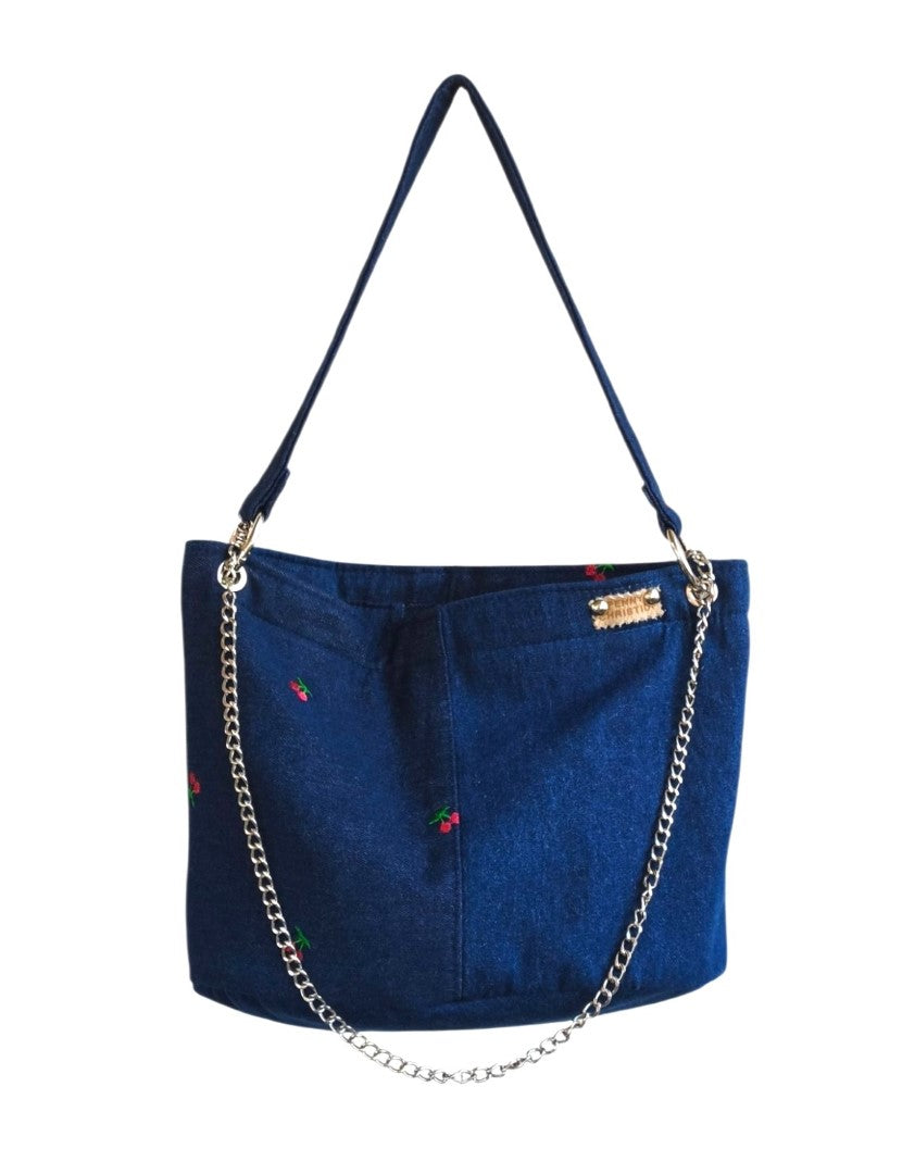 LYDIA CHERRY JEAN SHOULDER BAG