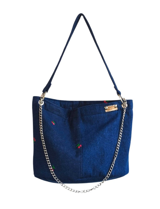 LYDIA CHERRY JEAN SHOULDER BAG