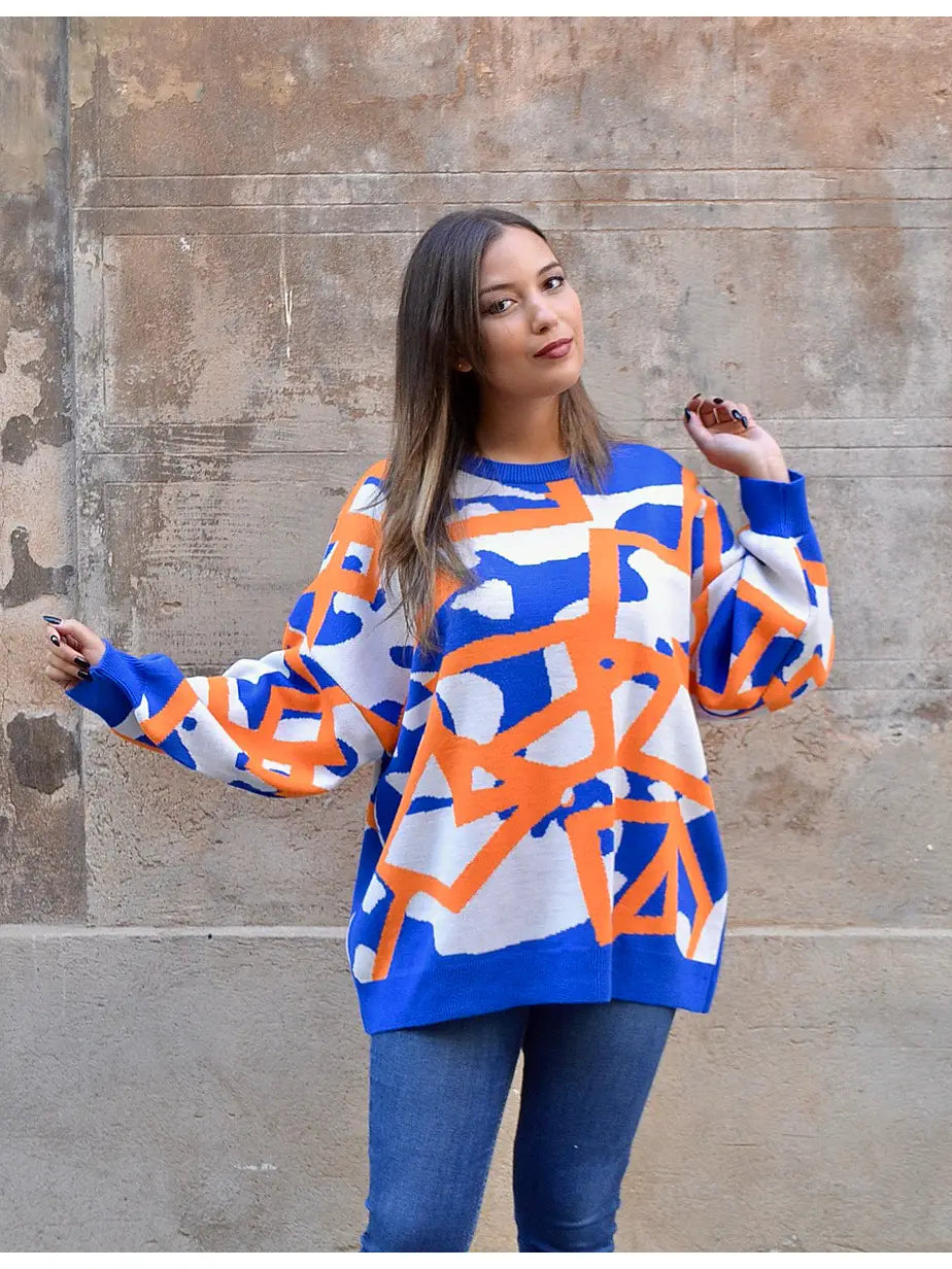 Blue and Orange Sweater