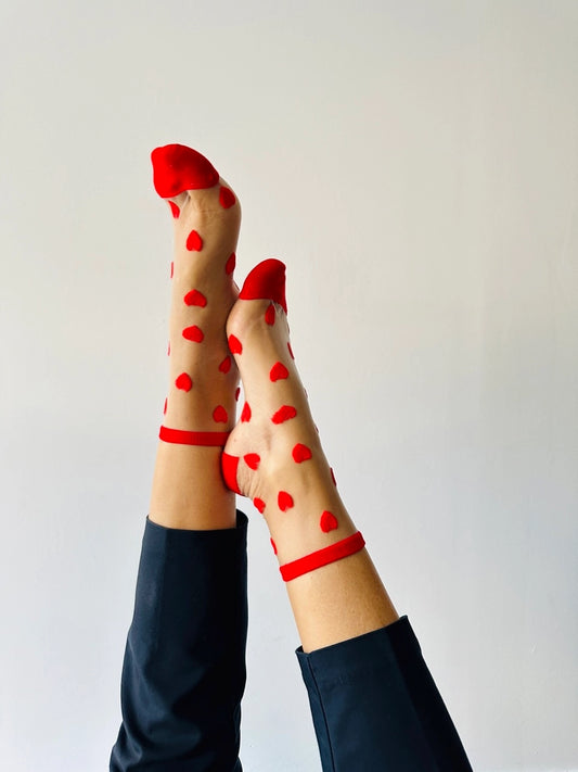 Red Heart Ankle Socks