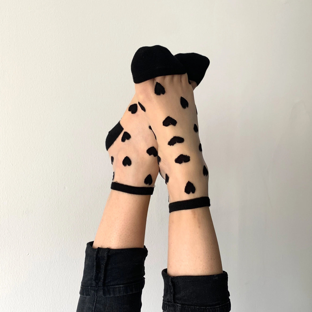 Black Heart Ankle Socks
