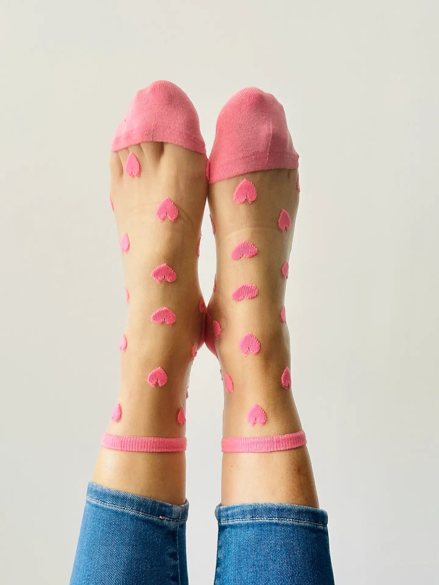 Baby Pink Heart Ankle Socks