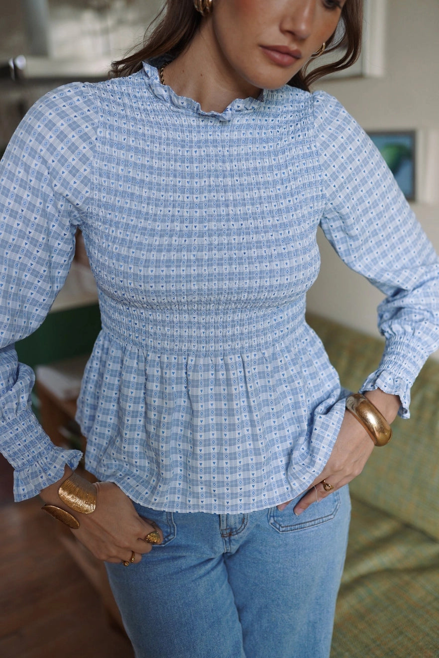 Baby Blue Striped Blouse