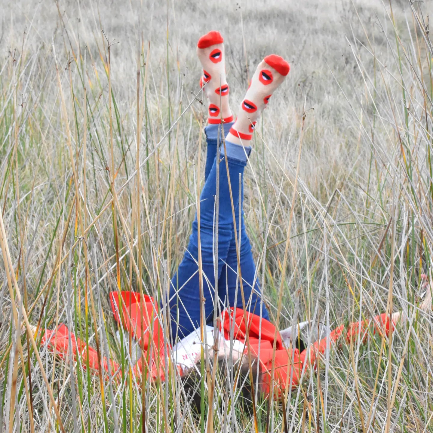 Red Lips Ankle Socks