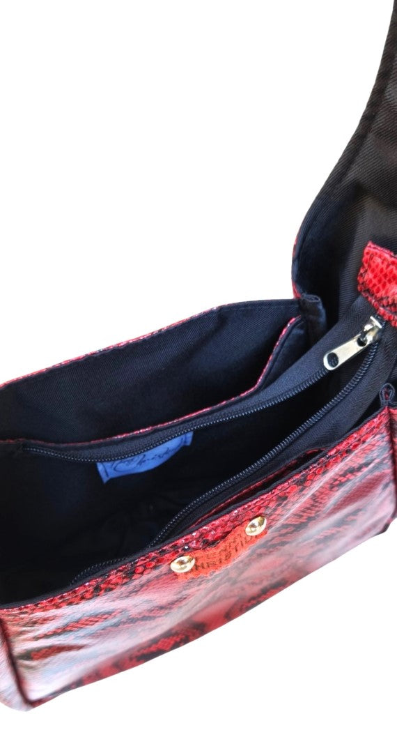 RED SNAKE ALISSA HANDBAG