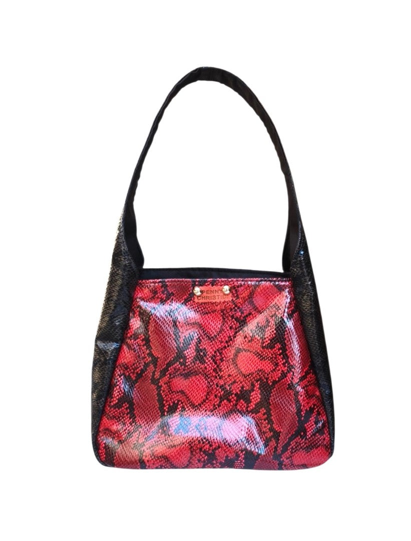 RED & BLACK SNAKE ALISSA HANDBAG