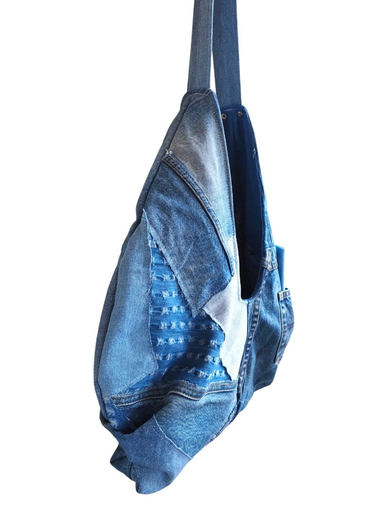JEAN UPCYCLED POCKET TOKYO BAG