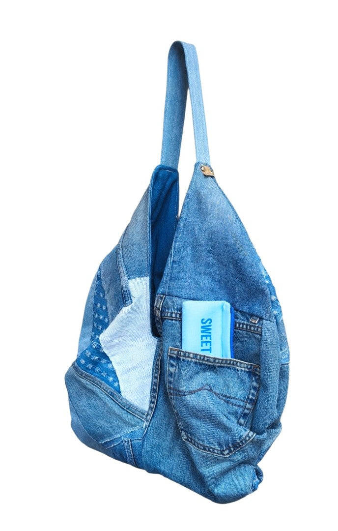 JEAN UPCYCLED POCKET TOKYO BAG