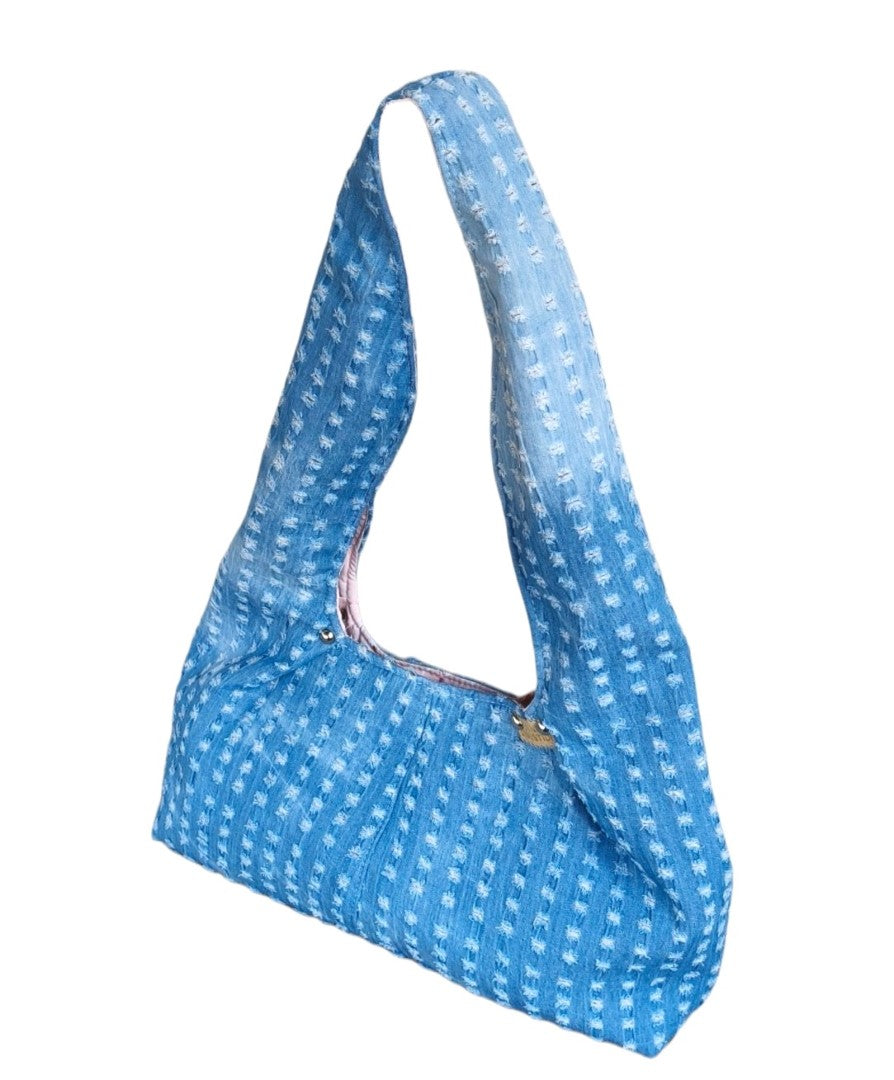 SLIT JEAN HOBO SHOULDER BAG