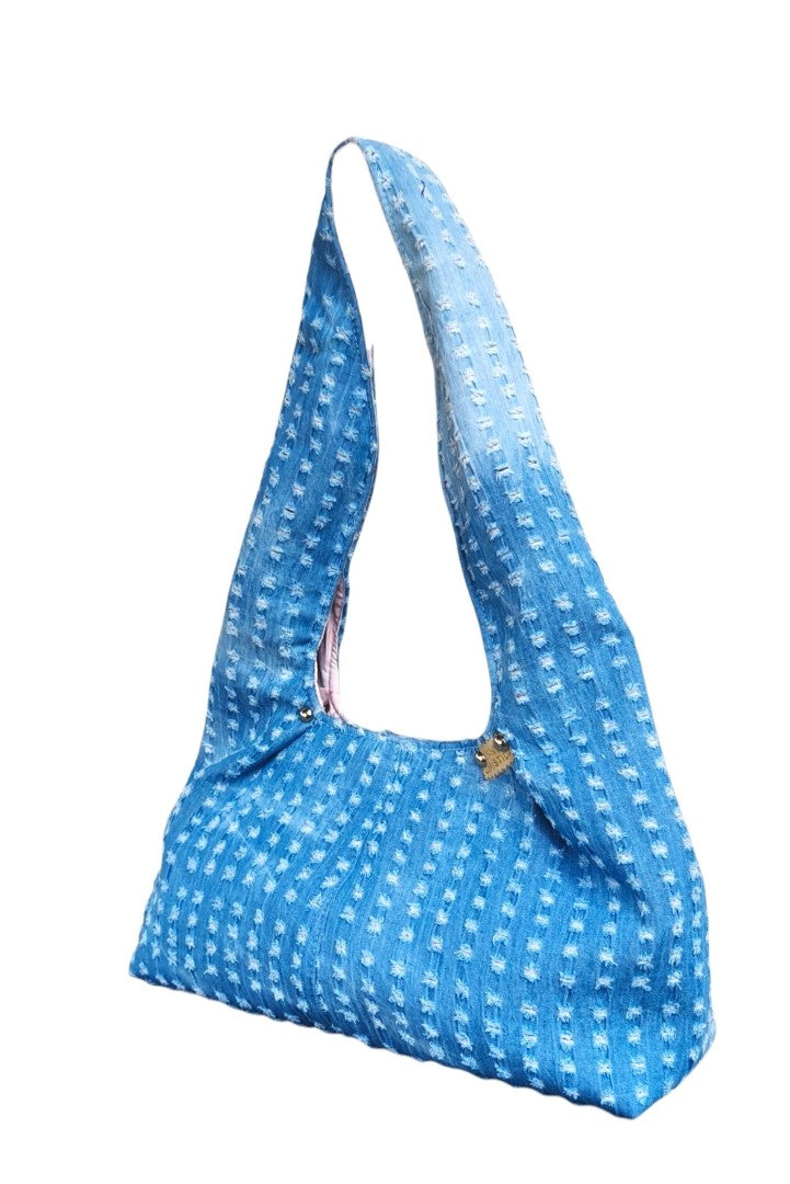 SLIT JEAN HOBO SHOULDER BAG