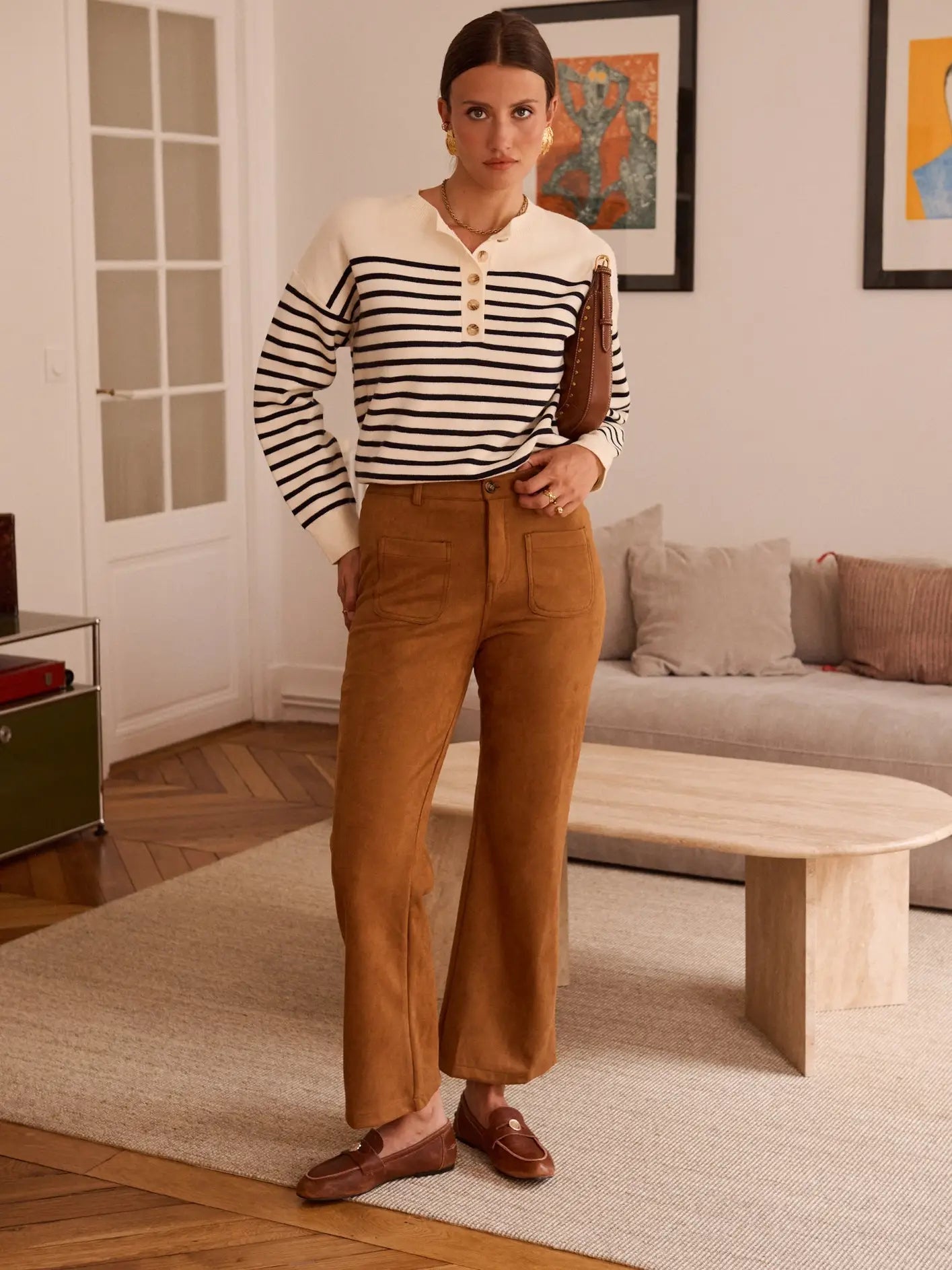 Camel Suede Trousers