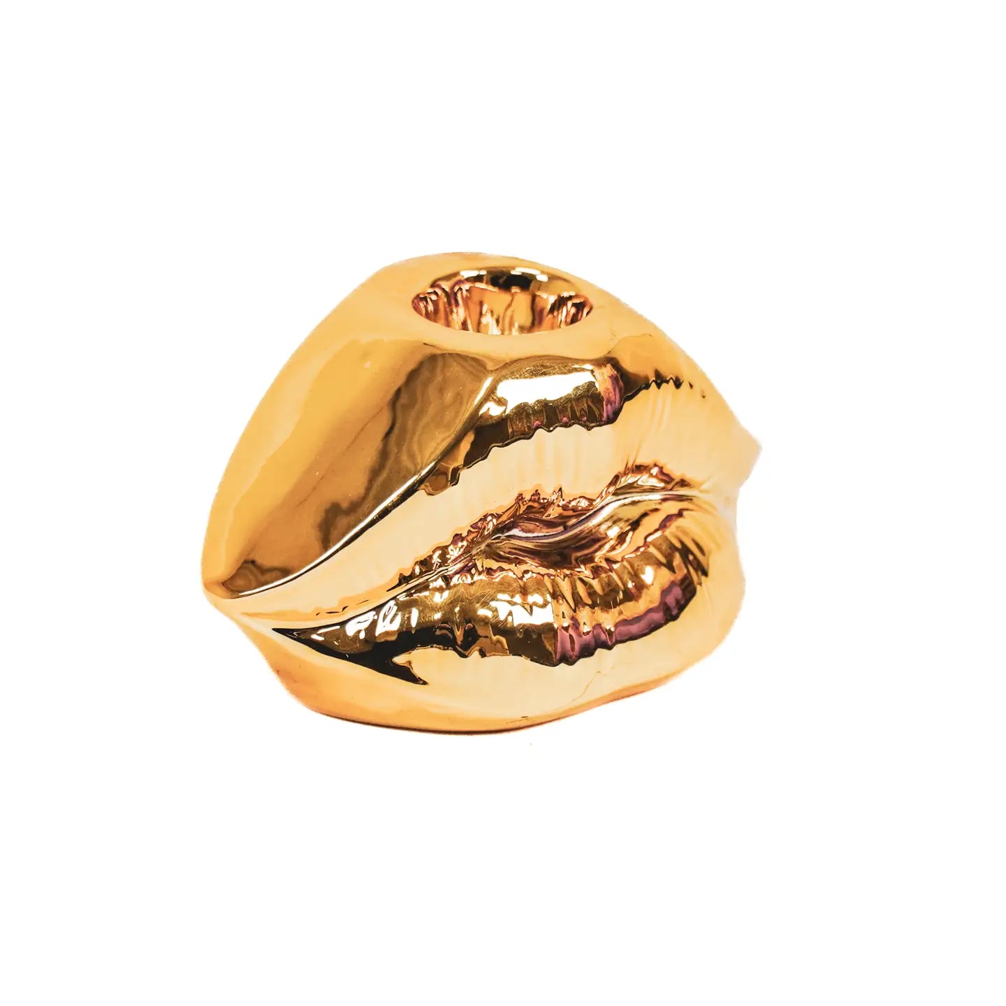 Gold  Lip Candle Holder  10,5x6,5x5,5cm