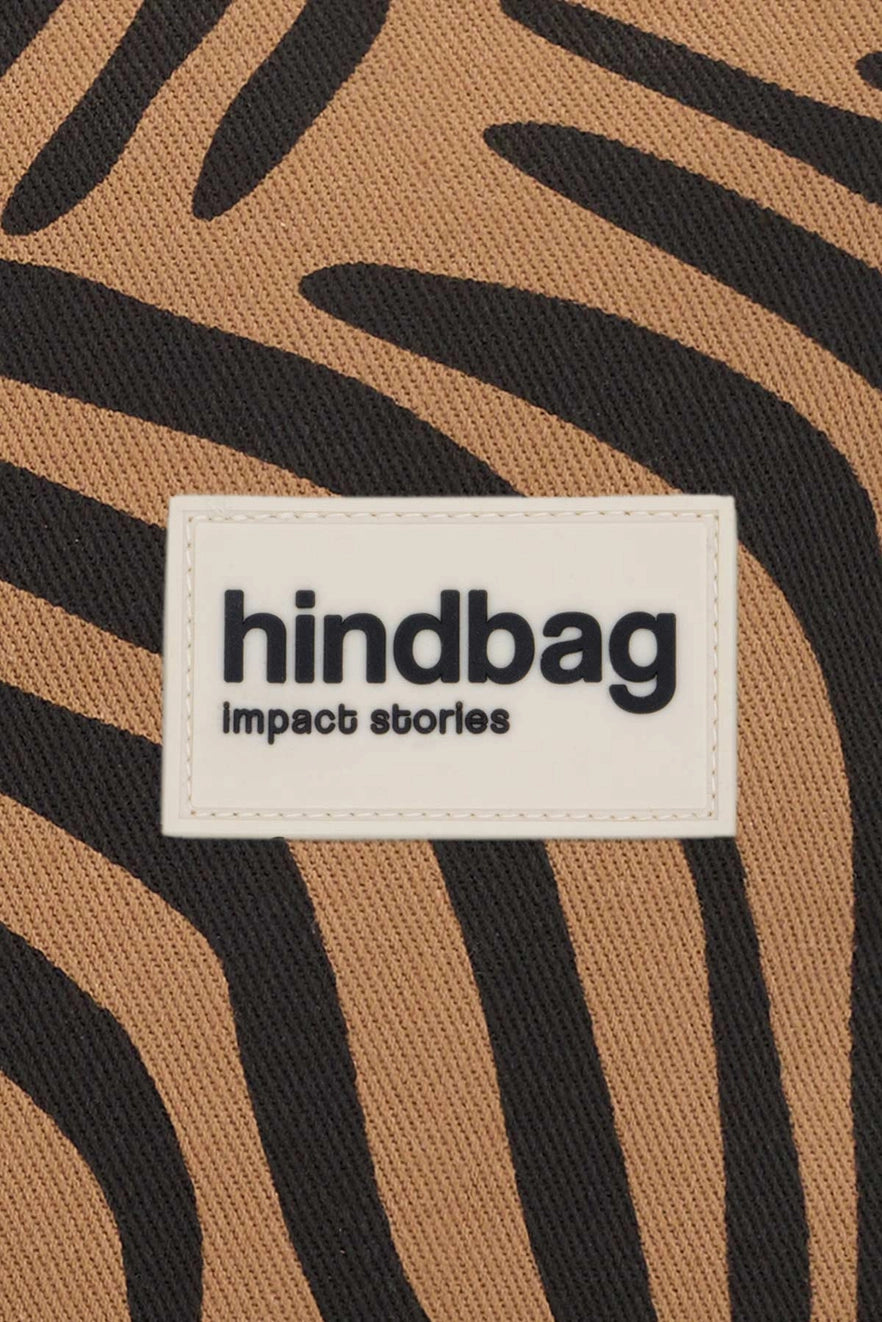 Andrea Zebra Cinnamon Half-Moon Bag