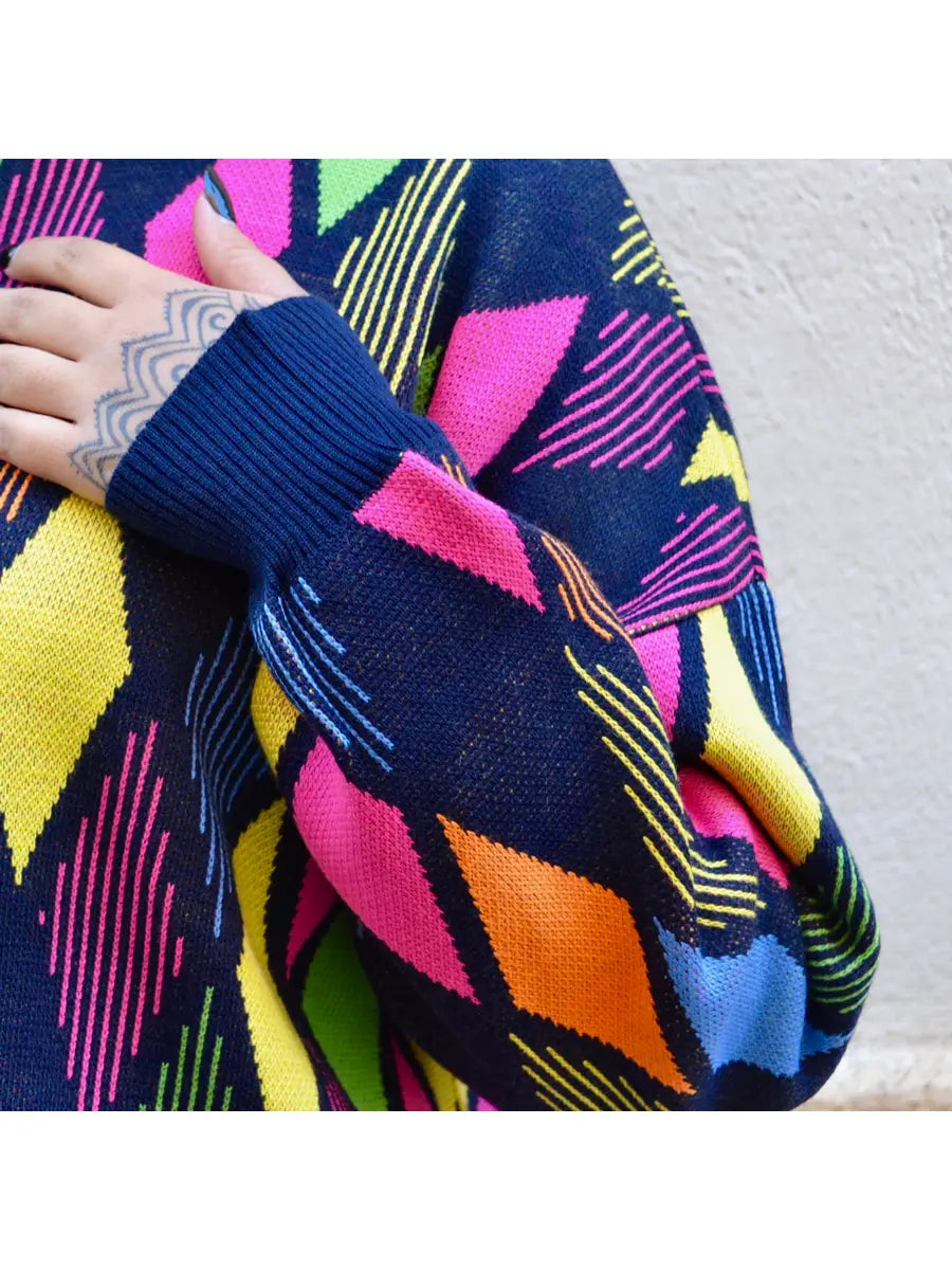 Colourful High Neck Sweater