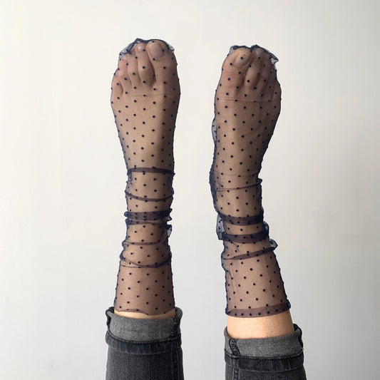Black Maeva Transparent Socks