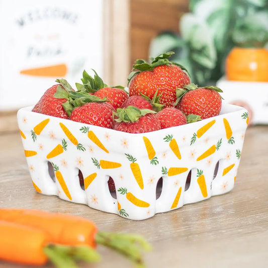 Carrot Patch Ceramic Basket