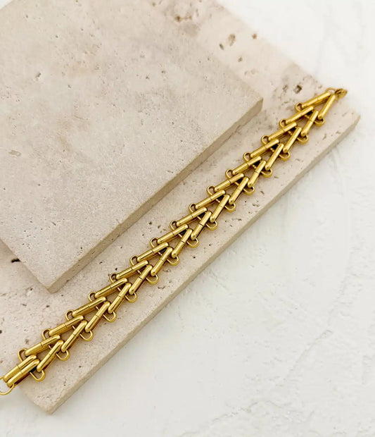 Ατσάλινο βραχιόλι triangle Χρυσό